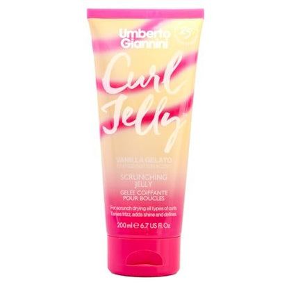 Umberto Giannini Curl Jelly Scrunching Jelly - Limited Edition Vanilla, Vegan & Cruelty Free Frizz Control Hair Gel for Curly or Wavy Hair (6.7 Fl Oz) Avelisse