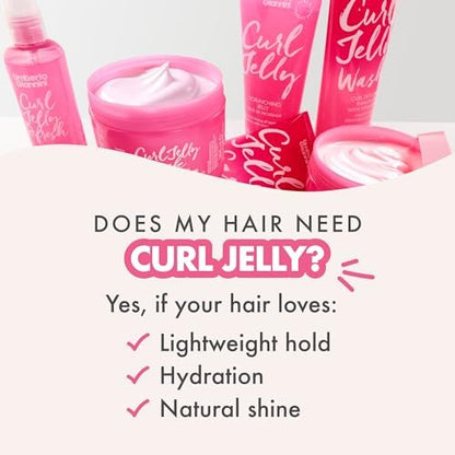 Umberto Giannini Curl Jelly Scrunching Jelly - Limited Edition Vanilla, Vegan & Cruelty Free Frizz Control Hair Gel for Curly or Wavy Hair (6.7 Fl Oz) Avelisse