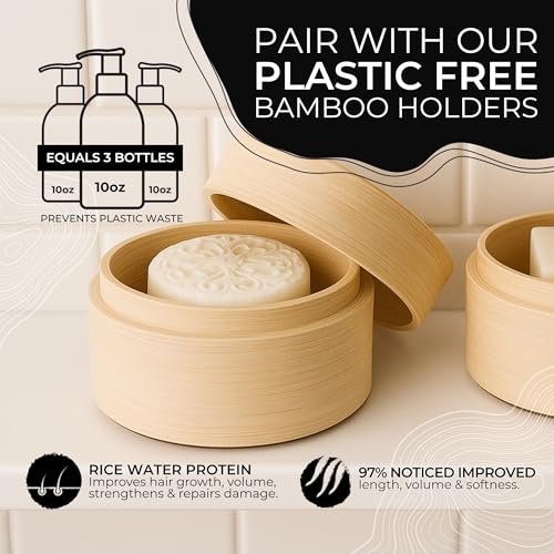 Viori Coconut Advanced Repair Shampoo & Conditioner Bar Set – Longsheng Rice Water & Jojoba Esters – Sulfate-Free, Eco-Friendly Travel Bars for Dry or Damaged Hair Avelisse