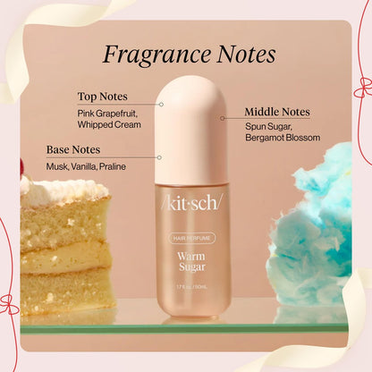 Kitsch Hair Perfume for Women – Warm Sugar & Oak & Amber | Clean, Deodorizing Hair Spray & Body Mist (50mL, 2-Pack) Avelisse