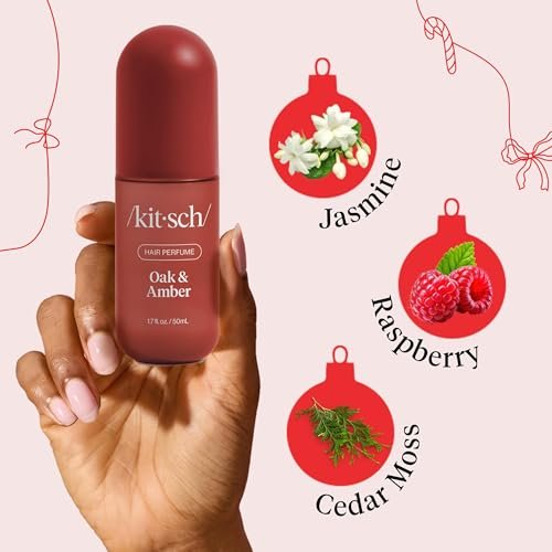 Kitsch Hair Perfume for Women – Warm Sugar & Oak & Amber | Clean, Deodorizing Hair Spray & Body Mist (50mL, 2-Pack) Avelisse