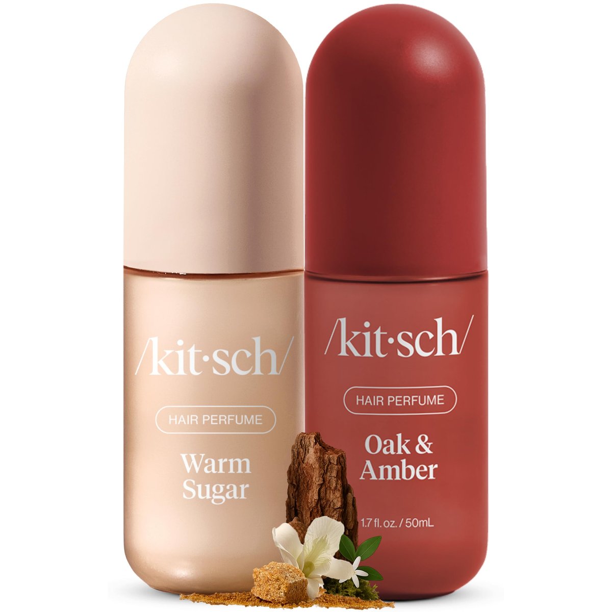 Kitsch Hair Perfume for Women – Warm Sugar & Oak & Amber | Clean, Deodorizing Hair Spray & Body Mist (50mL, 2-Pack) Avelisse