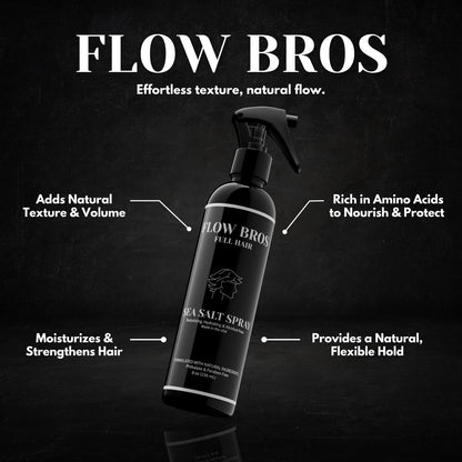Flow Bros Sea Salt Spray for Hair – Texturizing & Volumizing Sea Salt Spray with Natural Ingredients, Vitamin B5 & Amaranth Seed Extract – Light Natural Finish, Alcohol, Paraben, Phthalate Free – 8oz Avelisse