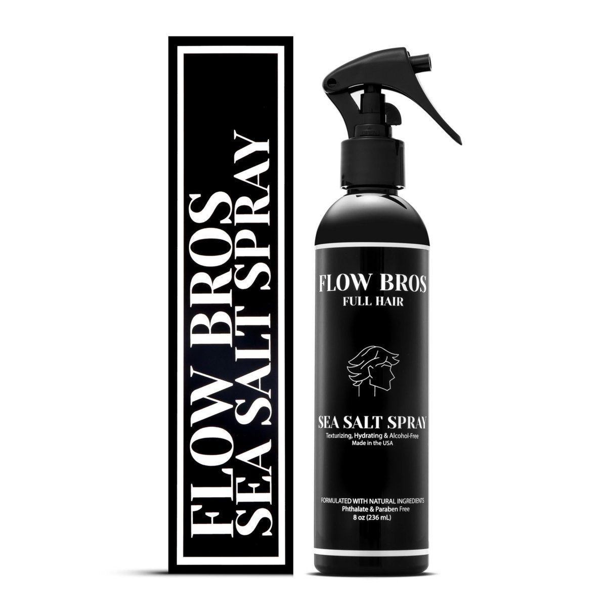 Flow Bros Sea Salt Spray for Hair – Texturizing & Volumizing Sea Salt Spray with Natural Ingredients, Vitamin B5 & Amaranth Seed Extract – Light Natural Finish, Alcohol, Paraben, Phthalate Free – 8oz Avelisse