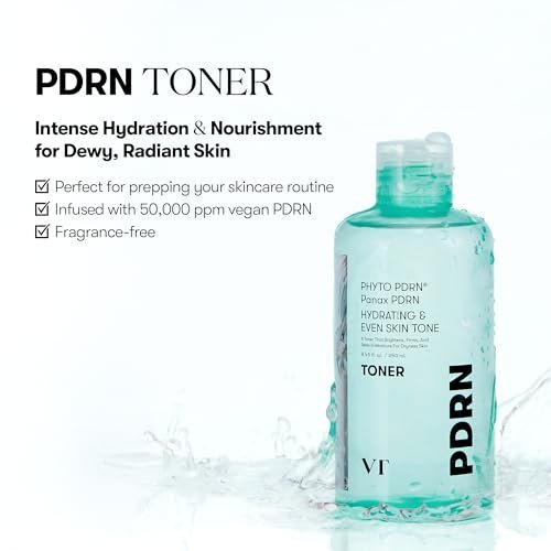 VT COSMETICS PDRN Toner – Hydrating Facial Toner with 50,000ppm Vegan PDRN, Korean Wild Ginseng, Niacinamide & Panthenol – Lightweight, Fragrance-Free, Skin Soothing – 8.45 fl. oz. - görsel 4
