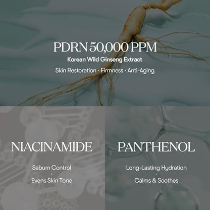 VT COSMETICS PDRN Toner – Hydrating Facial Toner with 50,000ppm Vegan PDRN, Korean Wild Ginseng, Niacinamide & Panthenol – Lightweight, Fragrance-Free, Skin Soothing – 8.45 fl. oz.