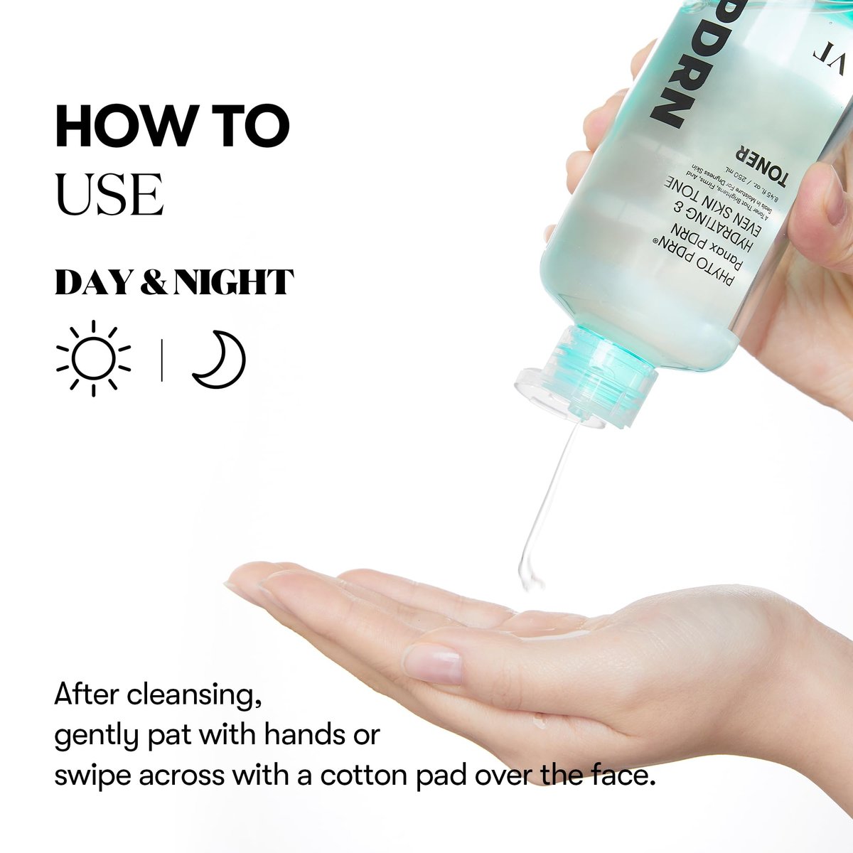 VT COSMETICS PDRN Toner – Hydrating Facial Toner with 50,000ppm Vegan PDRN, Korean Wild Ginseng, Niacinamide & Panthenol – Lightweight, Fragrance-Free, Skin Soothing – 8.45 fl. oz. - görsel 9