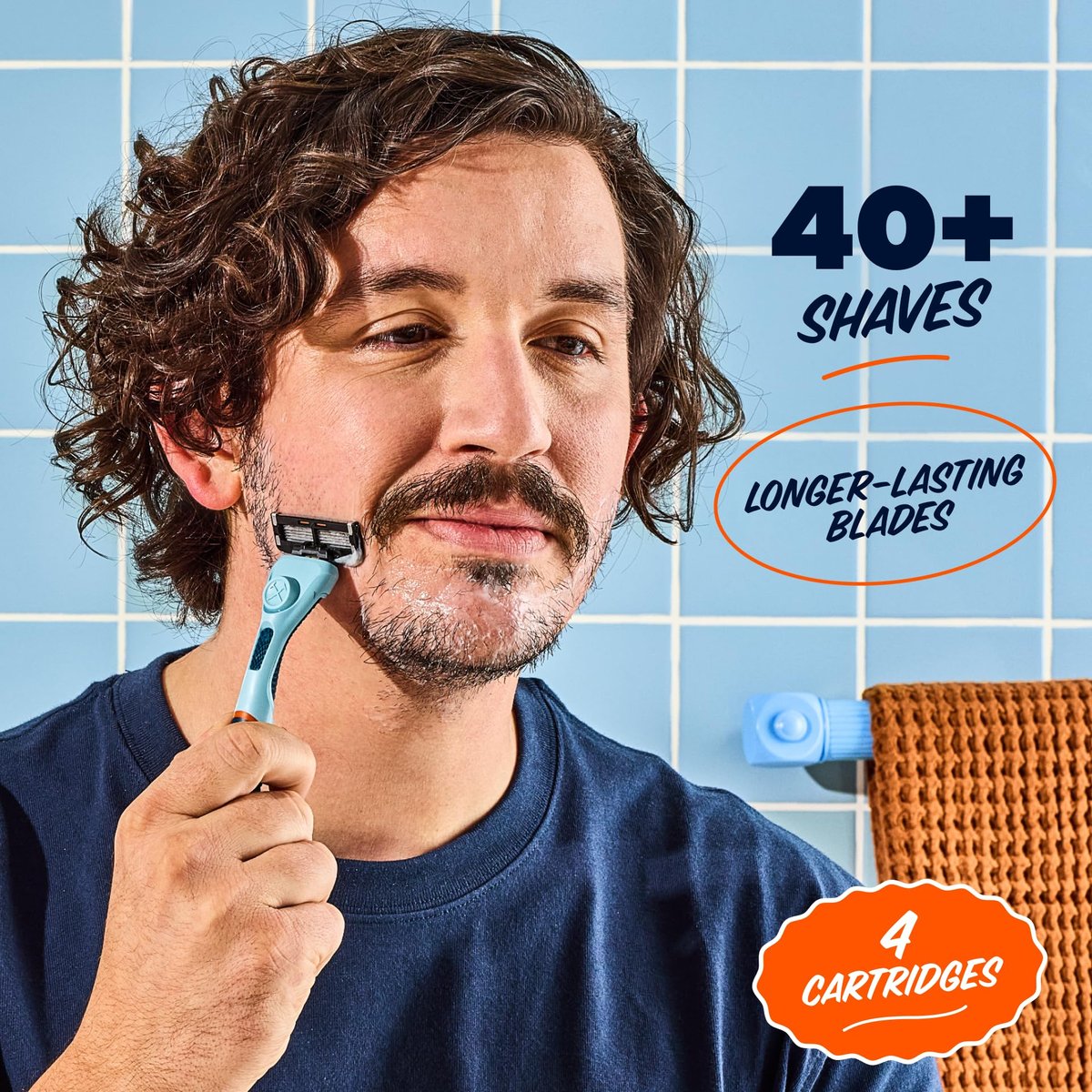 Dollar Shave Club 4-Blade Razor Refills (4 Pack) with Shave Butter 3 oz – Swift Rinse Blades for Men Avelisse