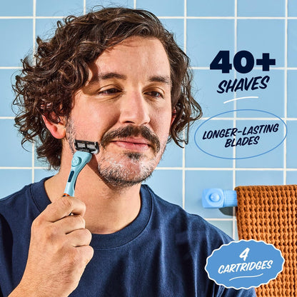 Dollar Shave Club 6-Blade Razor Refills (4-Pack) + Shave Butter 3 oz – Close, Comfortable Shave for Men Avelisse