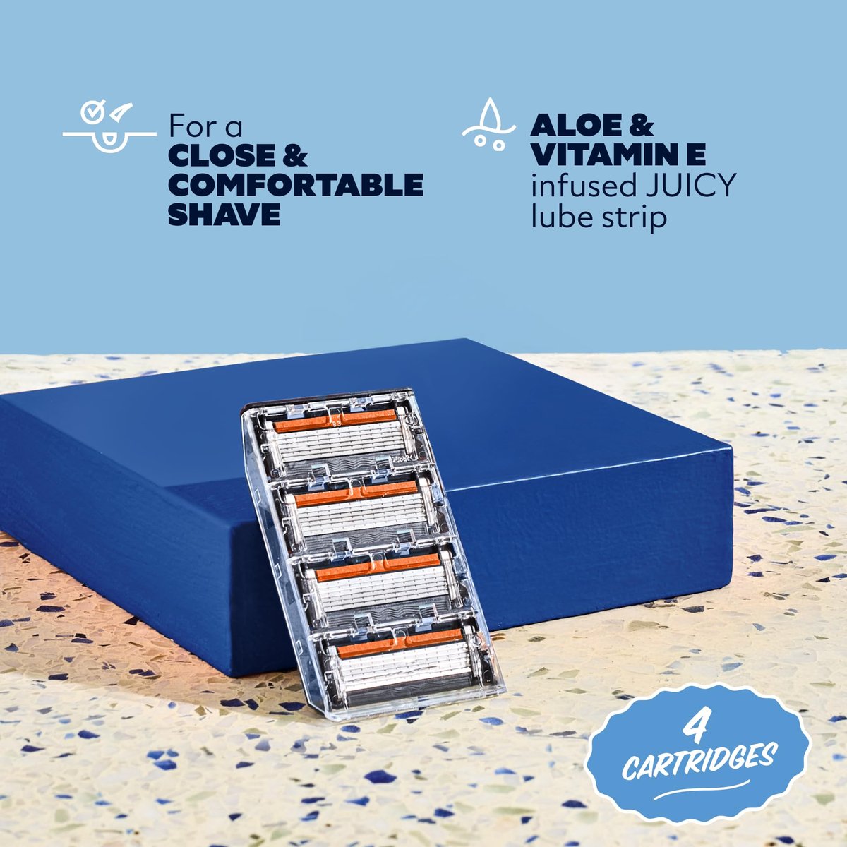 Dollar Shave Club 6-Blade Razor Refills (4-Pack) + Shave Butter 3 oz – Close, Comfortable Shave for Men Avelisse