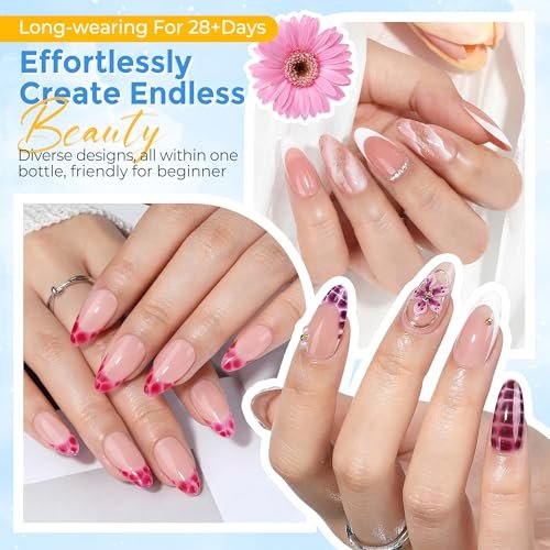Luckyfairy Blooming Gel Nail Polish Clear - 15ml Nail Blooming Gel for Spreading Effects, Marble Watercolor & Floral Nail Art - görsel 4