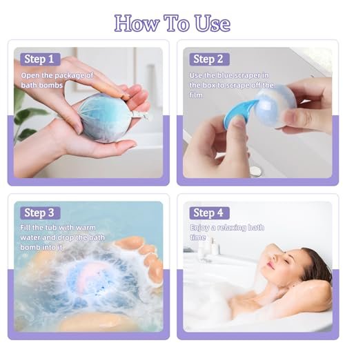 TranquilBliss Bath Bombs for Women – 50 PCS Set with 10 Rich Scents, Natural Moisturizing Bath Bombs, Perfect Gift for Mom, Wife, Her Avelisse