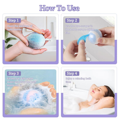 TranquilBliss Bath Bombs for Women – 50 PCS Set with 10 Rich Scents, Natural Moisturizing Bath Bombs, Perfect Gift for Mom, Wife, Her Avelisse