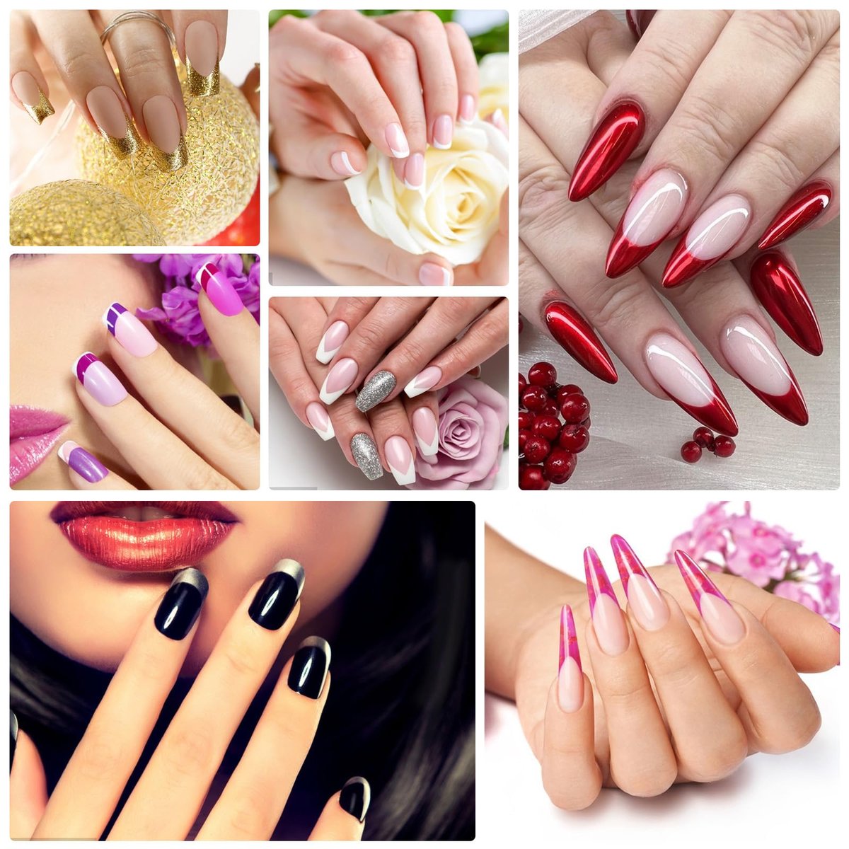 2350Pcs French Tip Nail Stickers - 60 Sheets Black French Manicure Strips Guide Stencils for DIY Nail Art Avelisse