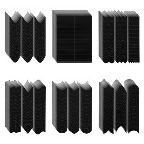 2350Pcs French Tip Nail Stickers - 60 Sheets Black French Manicure Strips Guide Stencils for DIY Nail Art Avelisse