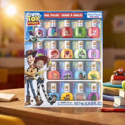 Disney Pixar Toy Story 18-Pack Nail Polish Set - Water-Based Peelable Nail Polish for Kids - Glittery, Shimmery & Opaque Colors by Townley Girl - görsel 16
