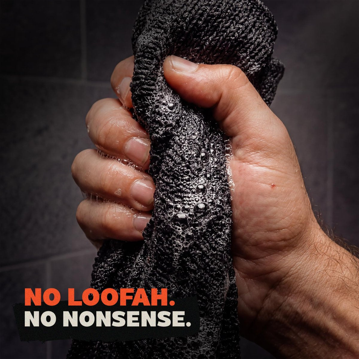REBEL SCRUB CLUB Extra Rough Exfoliating Washcloth – Deep Clean Body Scrubber for Shower & Bath – Nylon Exfoliating Towel (Black, 35" x 12") Avelisse