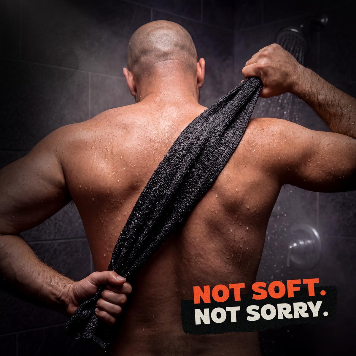 REBEL SCRUB CLUB Extra Rough Exfoliating Washcloth – Deep Clean Body Scrubber for Shower & Bath – Nylon Exfoliating Towel (Black, 35" x 12") Avelisse