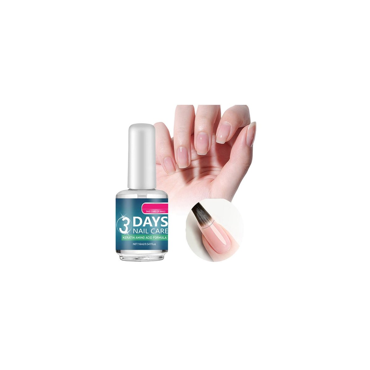 Nail Strengthener Polish with Keratin – Clear Treatment for Thin, Weak & Damaged Nails | Deep Moisturizer & Smoother for Strength and Flexibility - görsel 1