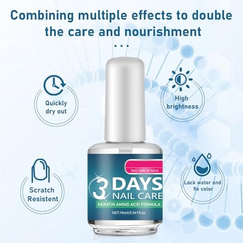 Nail Strengthener Polish with Keratin – Clear Treatment for Thin, Weak & Damaged Nails | Deep Moisturizer & Smoother for Strength and Flexibility - görsel 6