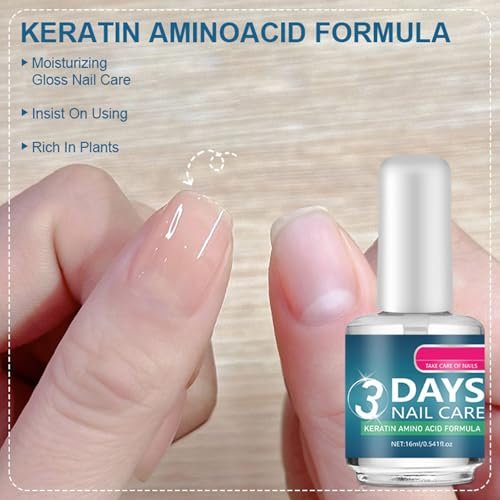 Nail Strengthener Polish with Keratin – Clear Treatment for Thin, Weak & Damaged Nails | Deep Moisturizer & Smoother for Strength and Flexibility - görsel 8