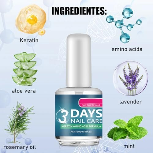 Nail Strengthener Polish with Keratin – Clear Treatment for Thin, Weak & Damaged Nails | Deep Moisturizer & Smoother for Strength and Flexibility - görsel 4