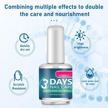 Nail Strengthener Polish with Keratin – Clear Treatment for Thin, Weak & Damaged Nails | Deep Moisturizer & Smoother for Strength and Flexibility
