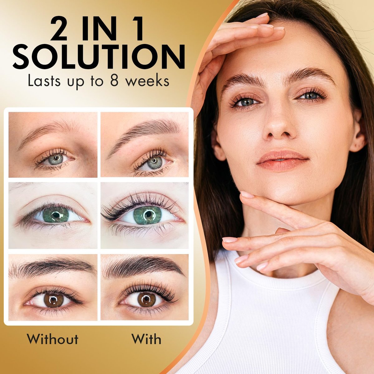 2-in-1 Lash Lift & Eyebrow Lamination Kit | At-Home DIY Brow & Lash Perm | 15 Applications | Lasts 6-8 Weeks | AURAE ABLK2 - görsel 5