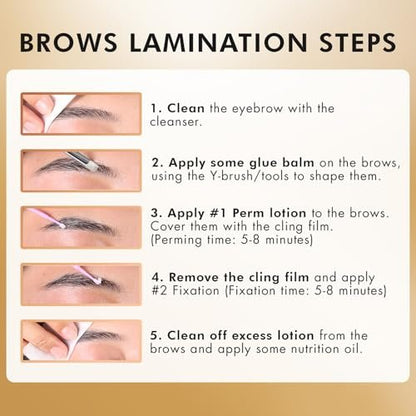 2-in-1 Lash Lift & Eyebrow Lamination Kit | At-Home DIY Brow & Lash Perm | 15 Applications | Lasts 6-8 Weeks | AURAE ABLK2