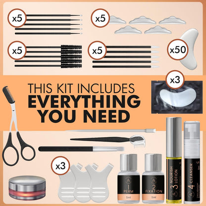 2-in-1 Lash Lift & Eyebrow Lamination Kit | At-Home DIY Brow & Lash Perm | 15 Applications | Lasts 6-8 Weeks | AURAE ABLK2