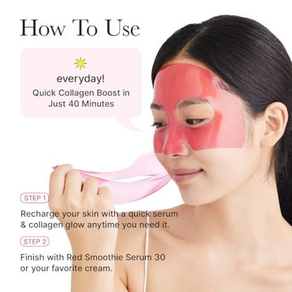 ARENCIA Red Collagen Jello Mask – Plump & Hydrating Overnight Hydrogel Mask for Dry, Mature Skin (4 Pack) with Collagen, 5 Peptides, 2% Niacinamide Avelisse