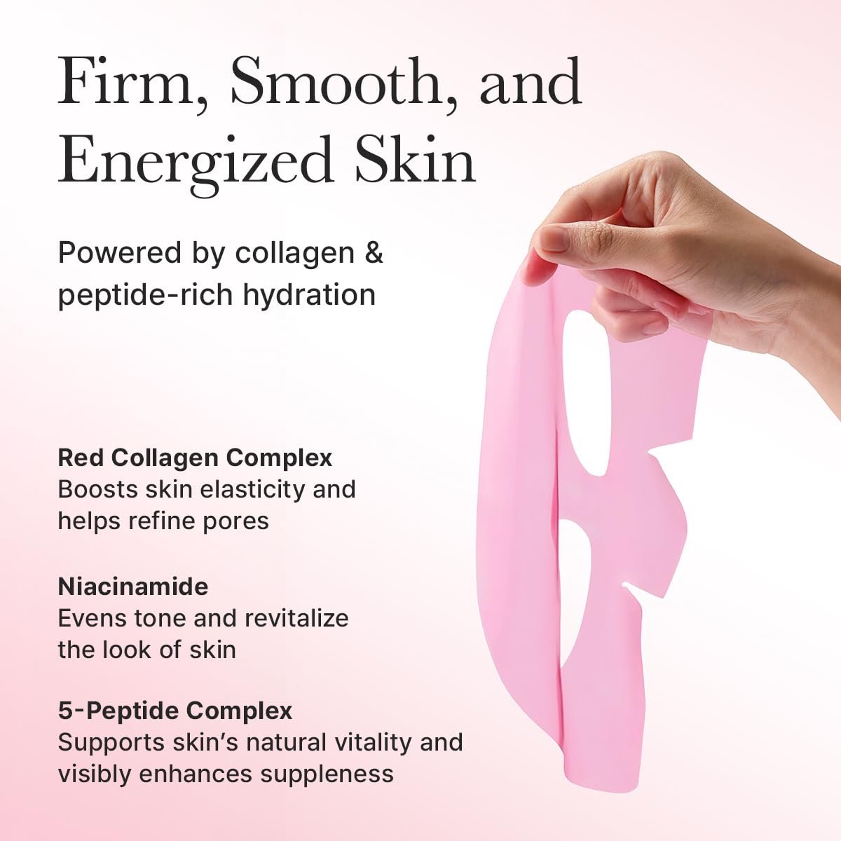 ARENCIA Red Collagen Jello Mask – Plump & Hydrating Overnight Hydrogel Mask for Dry, Mature Skin (4 Pack) with Collagen, 5 Peptides, 2% Niacinamide Avelisse
