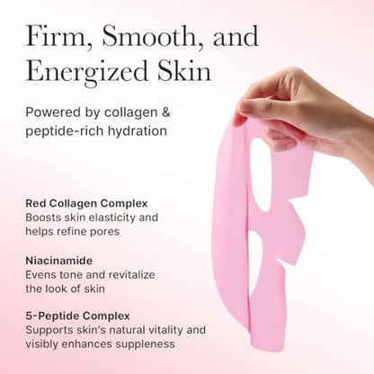 ARENCIA Red Collagen Jello Mask – Plump & Hydrating Overnight Hydrogel Mask for Dry, Mature Skin (4 Pack) with Collagen, 5 Peptides, 2% Niacinamide Avelisse