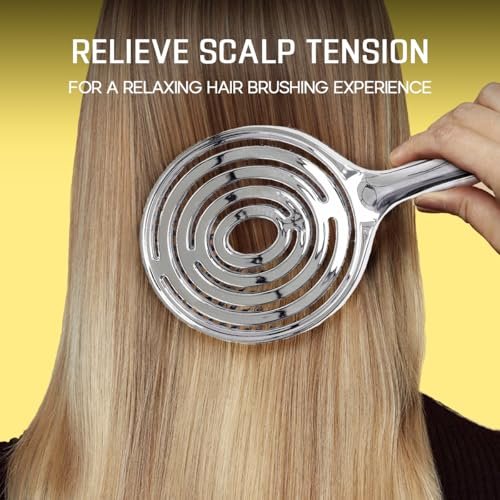 HALOVIDA Hair Brush for Women – Double Layer Boar Bristle & Nylon Detangler with Elastic Air Cushion, Anti-Static Scalp Massage Brush for Smooth Frizz-Free Hair (Silver, 1 Pack) Avelisse