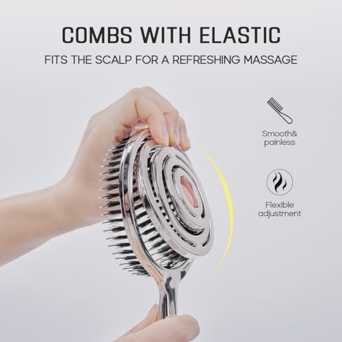 HALOVIDA Hair Brush for Women – Double Layer Boar Bristle & Nylon Detangler with Elastic Air Cushion, Anti-Static Scalp Massage Brush for Smooth Frizz-Free Hair (Silver, 1 Pack) Avelisse