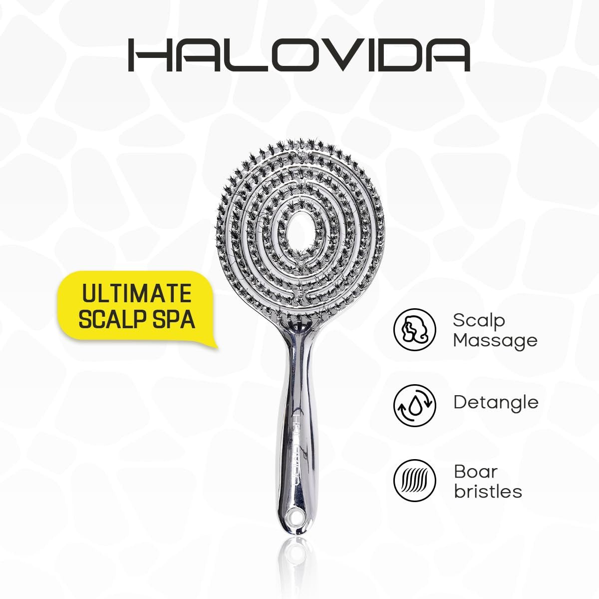 HALOVIDA Hair Brush for Women – Double Layer Boar Bristle & Nylon Detangler with Elastic Air Cushion, Anti-Static Scalp Massage Brush for Smooth Frizz-Free Hair (Silver, 1 Pack) Avelisse