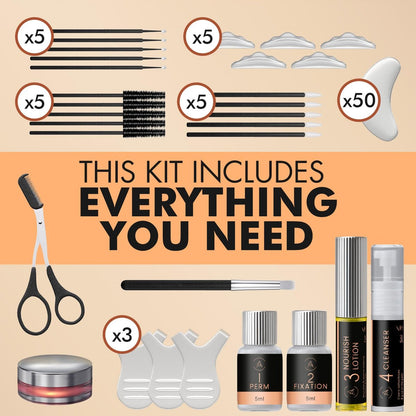 AURAE Eyebrow Lamination Kit - At-Home Brow Lift for Beginners & Professionals, 15 Applications, Lasts 6-8 Weeks, Safe & Effective - ABK1 Avelisse