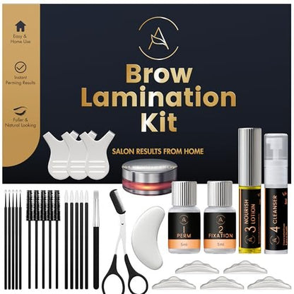 AURAE Eyebrow Lamination Kit - At-Home Brow Lift for Beginners & Professionals, 15 Applications, Lasts 6-8 Weeks, Safe & Effective - ABK1 Avelisse