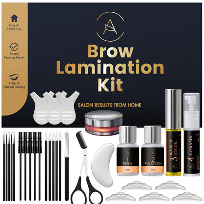 AURAE Eyebrow Lamination Kit - At-Home Brow Lift for Beginners & Professionals, 15 Applications, Lasts 6-8 Weeks, Safe & Effective - ABK1 Avelisse