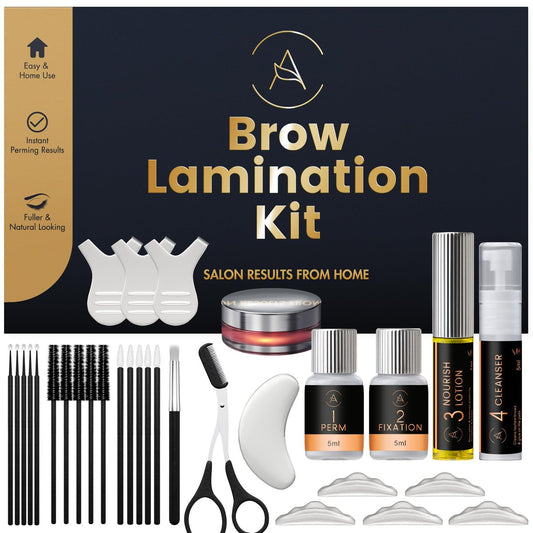 AURAE Eyebrow Lamination Kit - At-Home Brow Lift for Beginners & Professionals, 15 Applications, Lasts 6-8 Weeks, Safe & Effective - ABK1 Avelisse