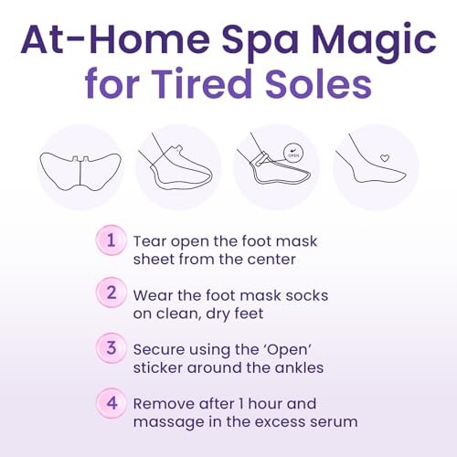 BLOOMORA Foot Peeling Mask (6 Pairs) - Exfoliating Foot Mask for Dry Cracked Feet with Lavender & Shea Butter, Dead Skin & Callus Remover for Women & Men, One Size Fits Most - görsel 11