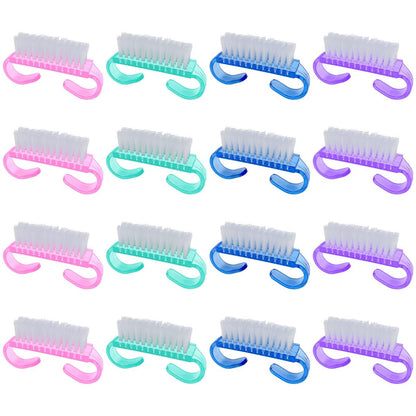 16 Pack Handle Grip Nail Brushes - Travel Size Fingernail Brush, Mini Hand Scrub Cleaning Brushes for Nails and Toes