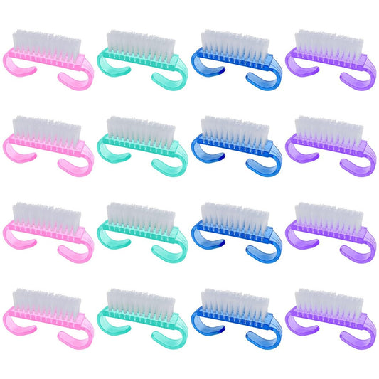 16 Pack Handle Grip Nail Brushes - Travel Size Fingernail Brush, Mini Hand Scrub Cleaning Brushes for Nails and Toes