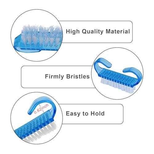 16 Pack Handle Grip Nail Brushes - Travel Size Fingernail Brush, Mini Hand Scrub Cleaning Brushes for Nails and Toes - görsel 6