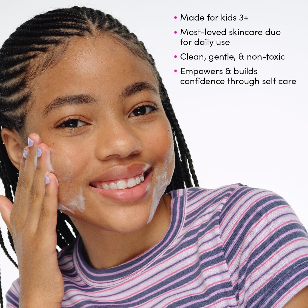 Evereden Barbie Limited Edition Kids Happy Face Duo + Exclusive Accessories | Multi-Vitamin Face Wash & Cream Set with Stickers + Bracelets | Clean Skin Care for 3+ | Barbie Gift Box for Kids Avelisse