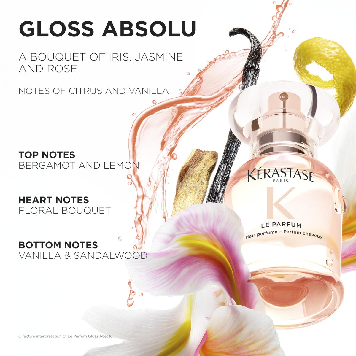 Kérastase Gloss Absolu Le Parfum - Citrus & Floral Scented On-the-Go Hair Perfume, For Softer Hair, 1.7 oz Avelisse