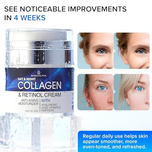 Collagen Face Cream with Retinol & Hyaluronic Acid - Anti Aging Moisturizer for Women & Men, Firming Day & Night Cream for Wrinkles, Hydrating Facial Lotion for All Skin Types - görsel 10