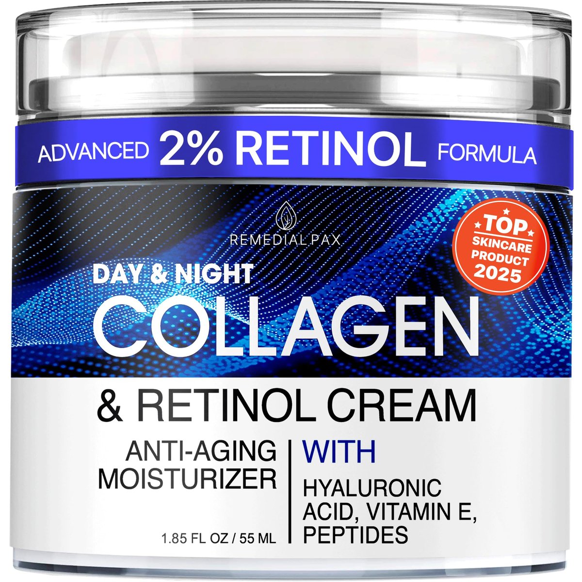 Collagen Face Cream with Retinol & Hyaluronic Acid - Anti Aging Moisturizer for Women & Men, Firming Day & Night Cream for Wrinkles, Hydrating Facial Lotion for All Skin Types - görsel 1