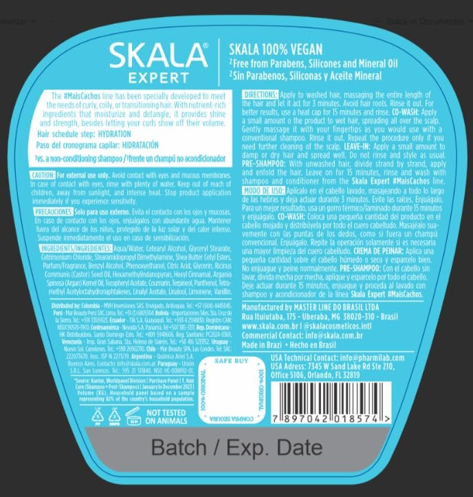 SKALA Mais Cachos, Crespos, and Maracuja 2-in-1 Cream (3-Pack Bundle) - 105.6 oz Avelisse
