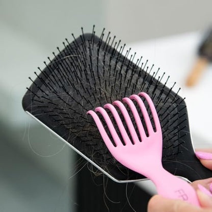 FRAMAR Premium Hair Brush Cleaner Tool – 2-in-1 Hairbrush & Comb Cleaner Removes Hair and Buildup Instantly – Pink